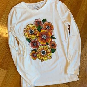 Flower print long sleeve tee